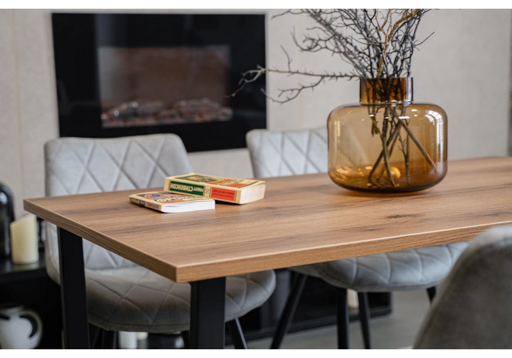 Обеденные столы, Стол деревянный Лота Лофт 120 22 мм (черный матовый)