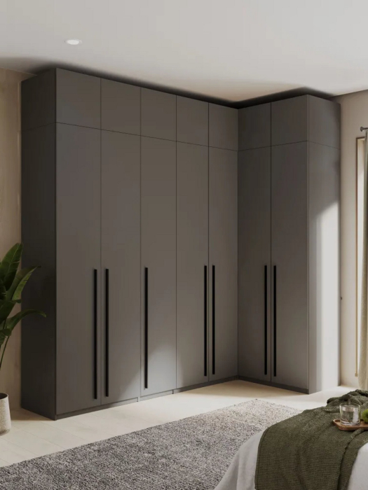 Шкафы, Угловой шкаф для одежды распашной с ящиками и антресолью, София, 2600х2500х1300мм