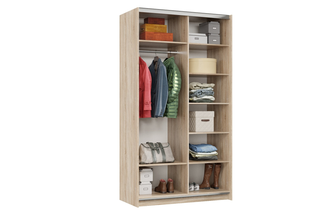 Шкафы-купе 2-х дверные, Шкаф-купе Smart 1224 2х дверный (фасады ЛДСП) профиль серебро