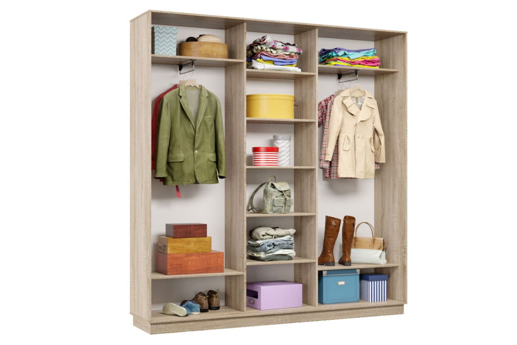 Шкафы-купе 3-х дверные, Шкаф-купе Премьер Лайт 41 (11;08;11) трехдверный