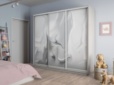 Шкафы-купе 3-х дверные, Шкаф-купе Экспресс 3-х дверный Фотопечать Шелк Стекла 180х60х220