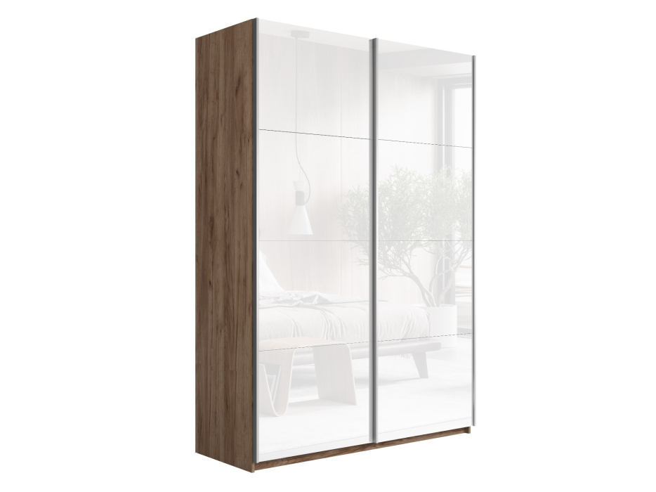 Шкафы-купе 2-х дверные, Шкаф-купе Прайм дуо Белый Глянец 2300 x 1200 x 570