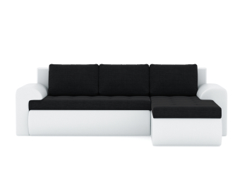 Диван-кровать угловой Кормак с подлокотниками, рогожка +кож. зам.