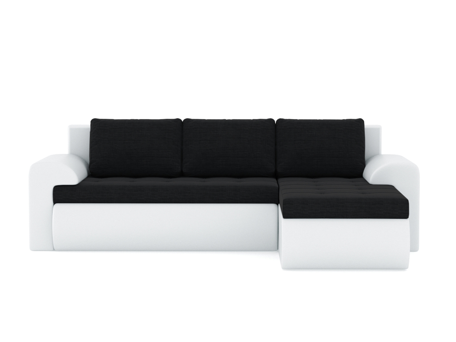 Диваны угловые в гостиную, Диван-кровать угловой Кормак с подлокотниками, рогожка +кож. зам.