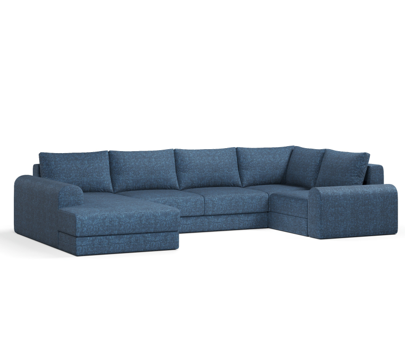 Диваны угловые в гостиную, Угловой диван Модерно П-образный, рогожка