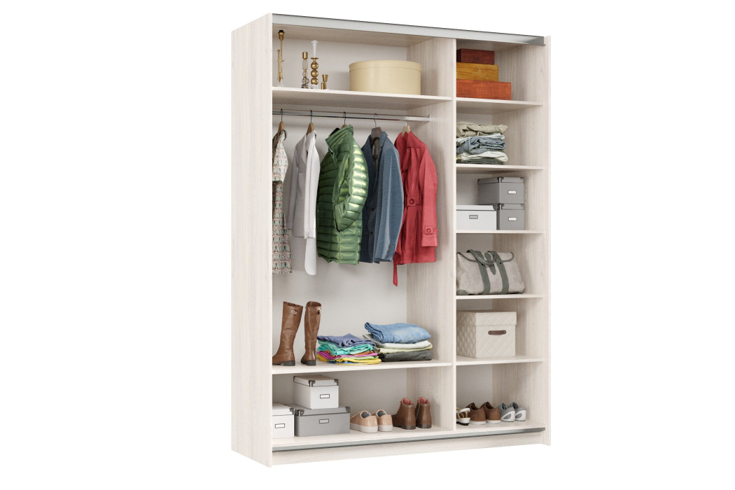 Шкафы-купе 2-х дверные, Шкаф-купе Smart 1622 2х дверный (фасады зеркало) профиль серебро