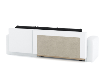 Диван-кровать угловой Кормак с подлокотниками, рогожка +кож. зам.