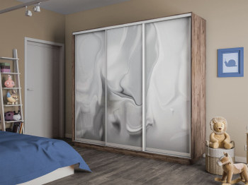 Шкаф-купе Экспресс 3-х дверный Фотопечать Шелк Стекла 180х60х220