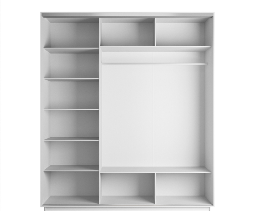 Шкафы-купе, Шкаф-купе Экспресс Медиум (2 зеркала) трио 2400 x 2400 x 600