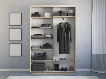 Шкаф-купе Экспресс 2-х дверный Фотопечать Ленты Стекла 160х45х240