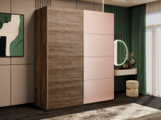 Шкафы-купе 2-х дверные, Шкаф-купе Эста 2-х дверный ДСП/Стекла пудра/Доводчик 180х66х240