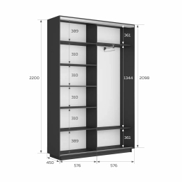 Шкаф-купе Экспресс 2-х дверный Фотопечать Ленты Стекла 120х45х220