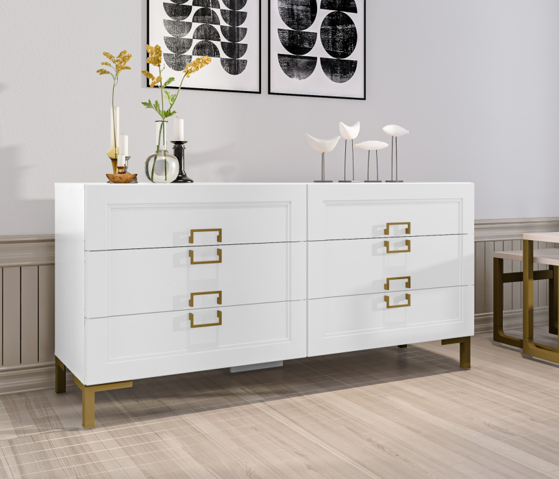 Комоды, Комод Ассоль СБ-3435 Белый/МДФ Белый