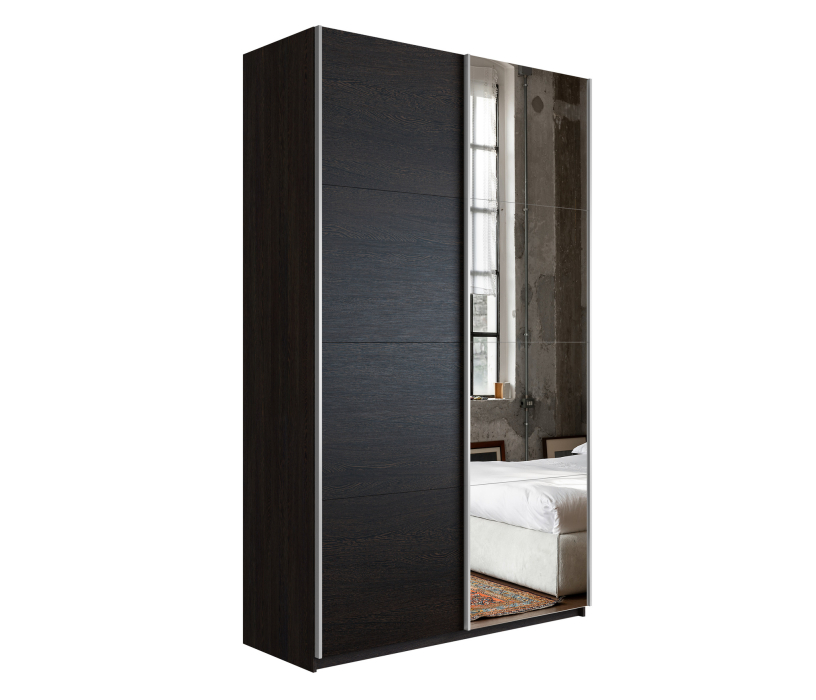 Шкафы-купе 2-х дверные, Шкаф Прайм дуо ДСП+зеркало 2300 х 1400 х 570