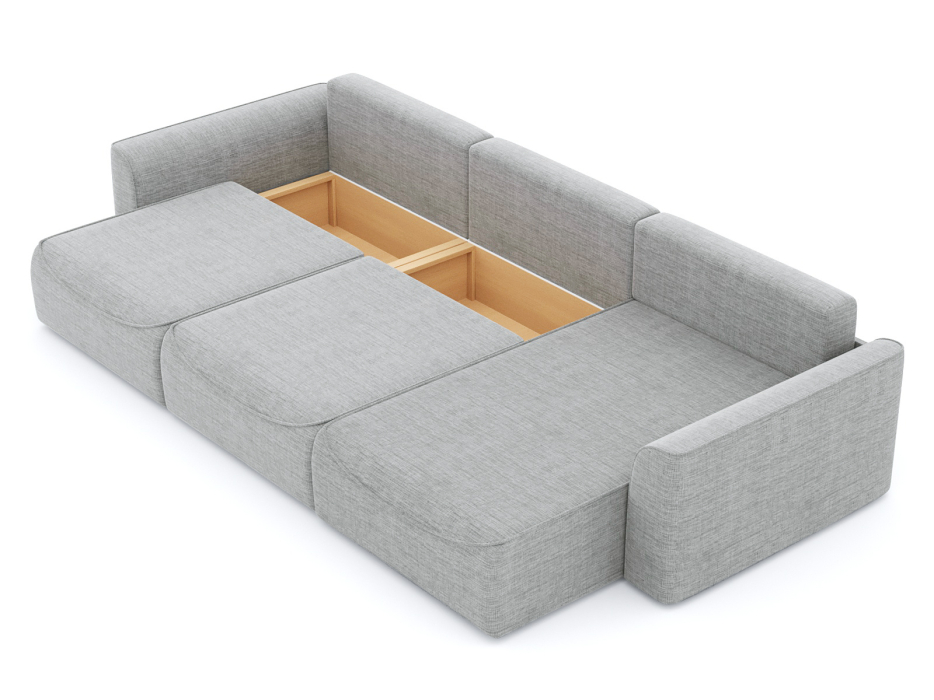 Диваны угловые в гостиную, Диван-кровать угловой Рафаэль 3 секции еврокнижка НПБ, рогожка