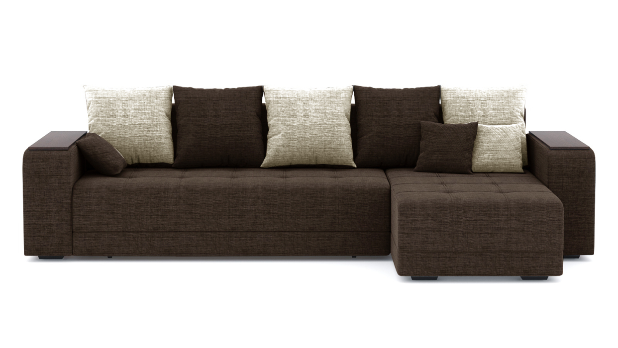 Диваны угловые в гостиную, Диван-кровать угловой Дубай еврокнижка, рогожка