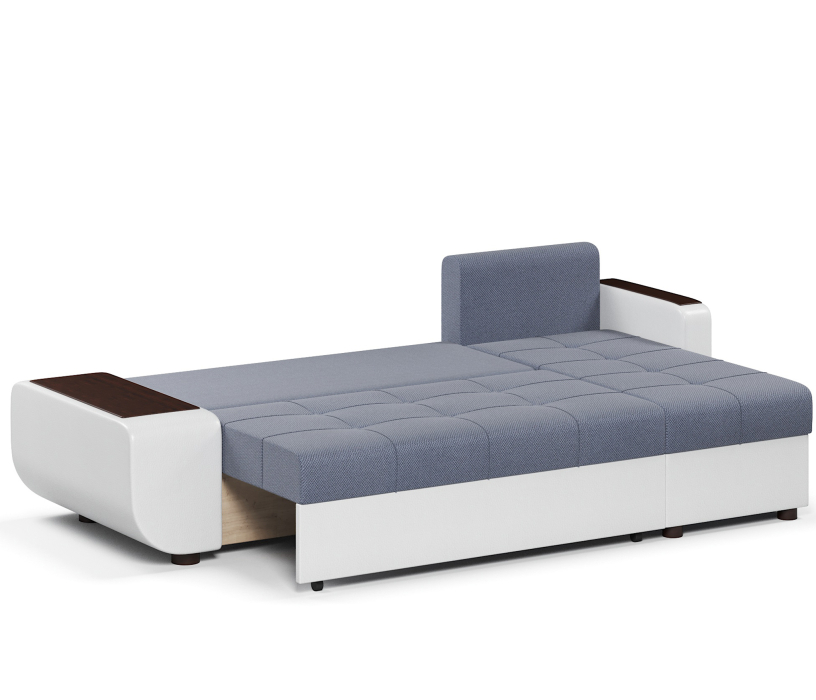 Диваны угловые в гостиную, Диван-кровать угловой Атланта со столиком еврокнижка,велюр+экокожа