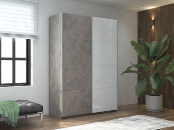 Шкаф-купе Прайм 2х дверный ДСП/Белый Глянец 140х57х230