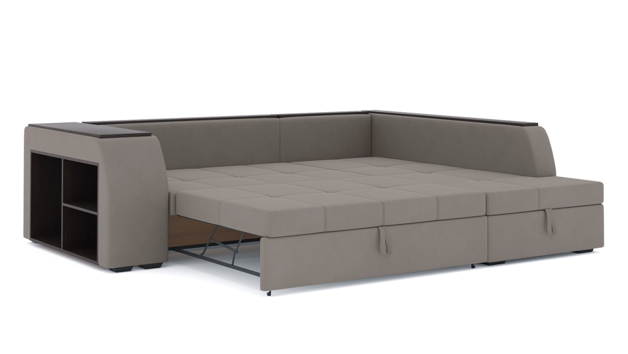 Диваны угловые в гостиную, Диван-кровать угловой Брюссель дельфин, велюр