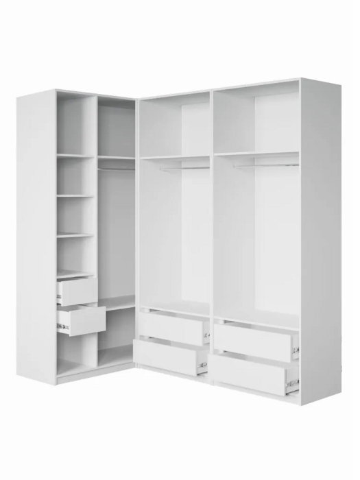 Угловые шкафы, Угловой шкаф для одежды распашной с ящиками София 2200х2100х1300 мм