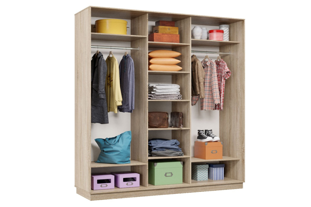 Шкафы-купе 3-х дверные, Шкаф-купе Премьер Лайт 42 (08;05;08) трехдверный