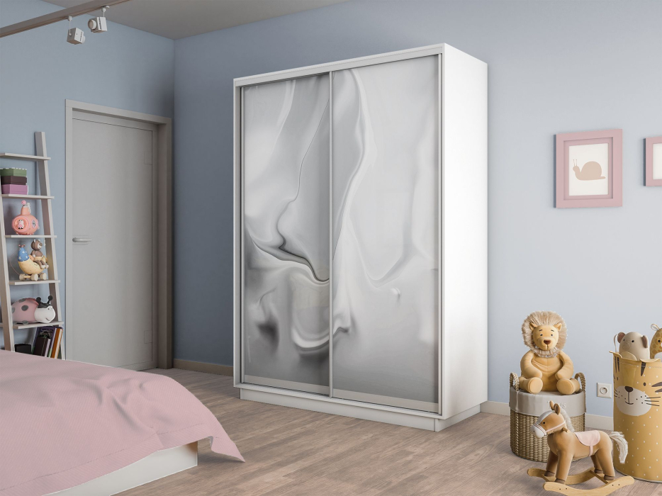 Шкафы-купе 2-х дверные, Шкаф-купе Экспресс 2-х дверный Фотопечать Шелк Стекла 160х45х220