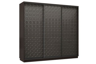 Шкаф-купе Премьер 58 (01РЧ;01РЧ;01РЧ) фасады ромб чёрный/трёхдверный/Профиль чёрный муар