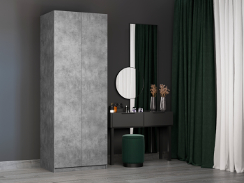 Шкаф складной Е1 Локер ("Гармошка" с системой Push to Move/Левый)81х52.5х220 см, с полками