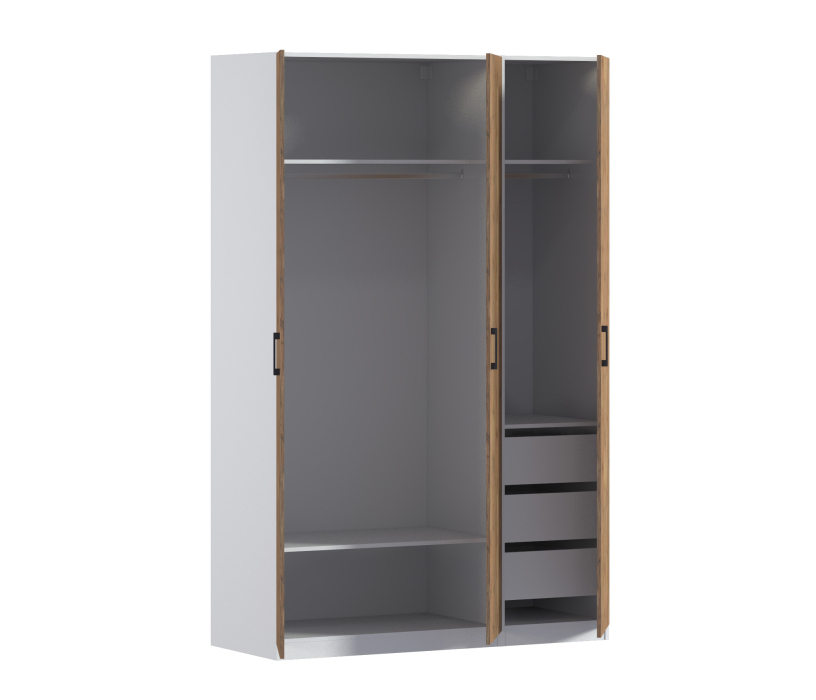 Для одежды, Шкаф трехдверный Макс 1500 мм, вариант №4 (ЛДСП)