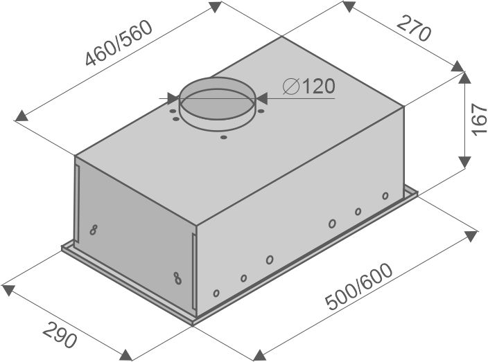 Вытяжки, Кухонная вытяжка Inbox Plus Inox 60