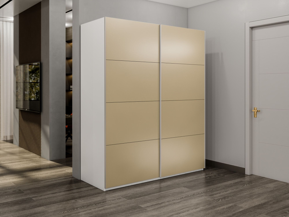 Шкафы-купе 2-х дверные, Шкаф-купе Эста 2-х дверный Стекла фисташка/Доводчик 180х66х240