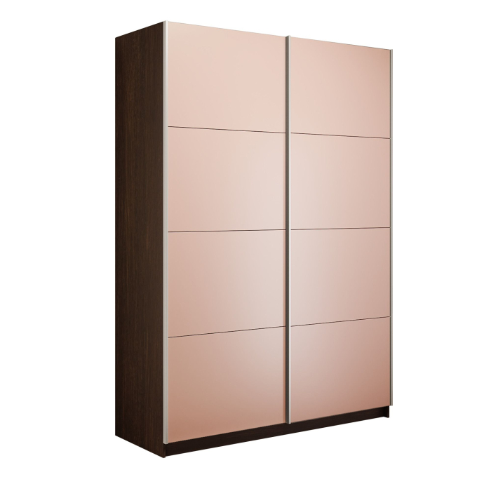 Шкафы-купе 2-х дверные, Шкаф-купе Прайм 2-х дверный Стекла пудра/Доводчики 160х57х230