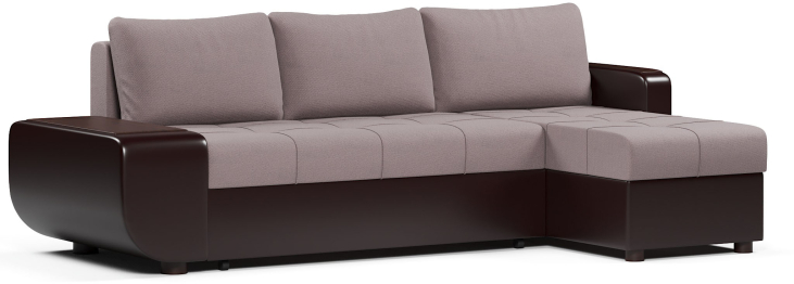 Диван-кровать угловой Атланта со столиком еврокнижка,велюр+экокожа