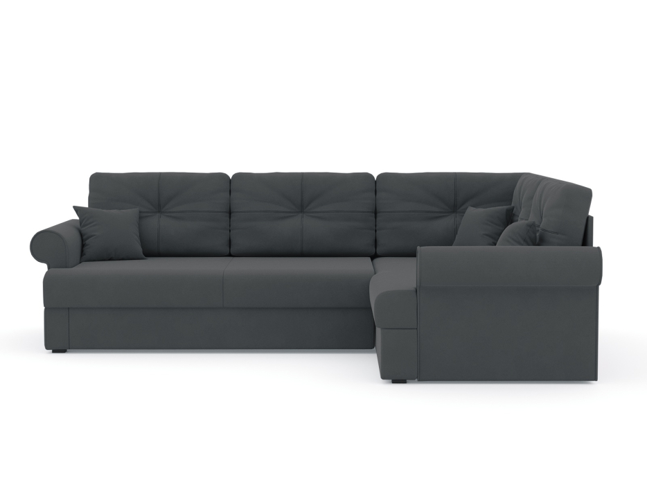 Диваны угловые в гостиную, Диван-кровать угловой Мирта дельфин, велюр