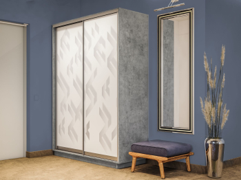 Шкаф-купе Экспресс 2-х дверный Фотопечать Ленты Стекла 160х60х240