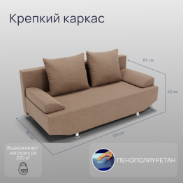 Прямой диван Сити ППУ, велюр