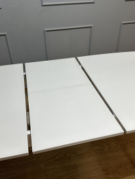 Стол Kenner K1200 раздвижной, стекло белое глянец