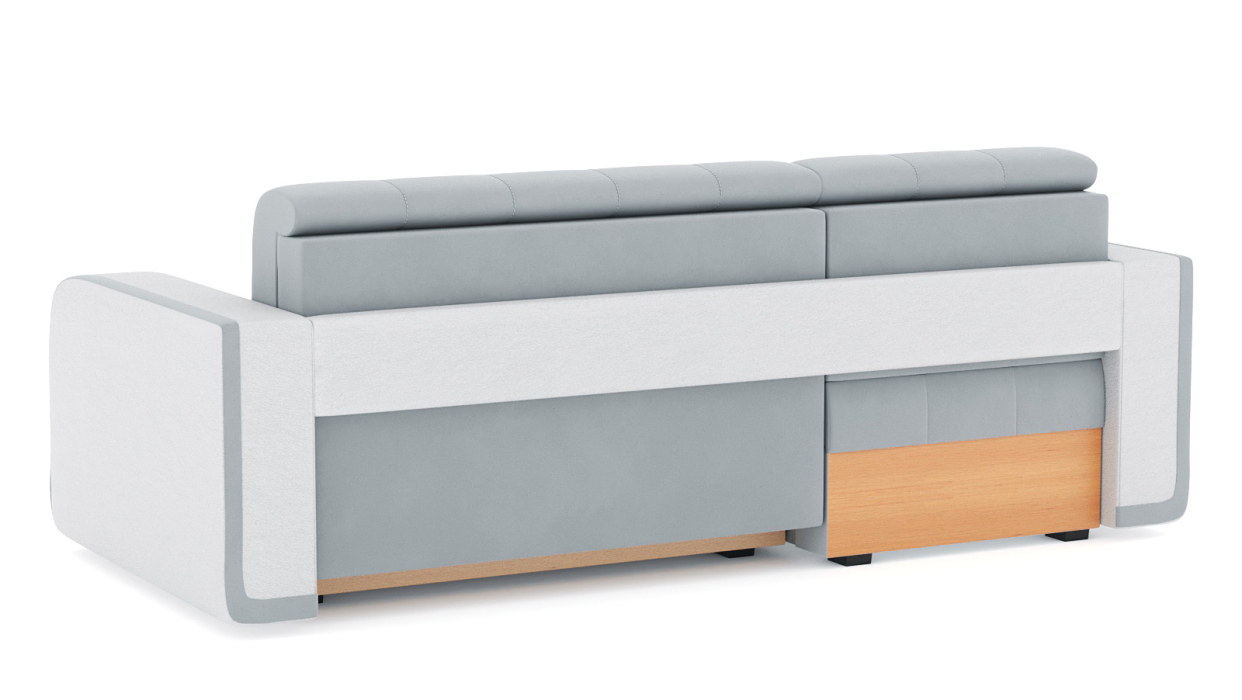 Диваны угловые в гостиную, Диван-кровать угловой Генри еврокнижка, велюр+кож.зам