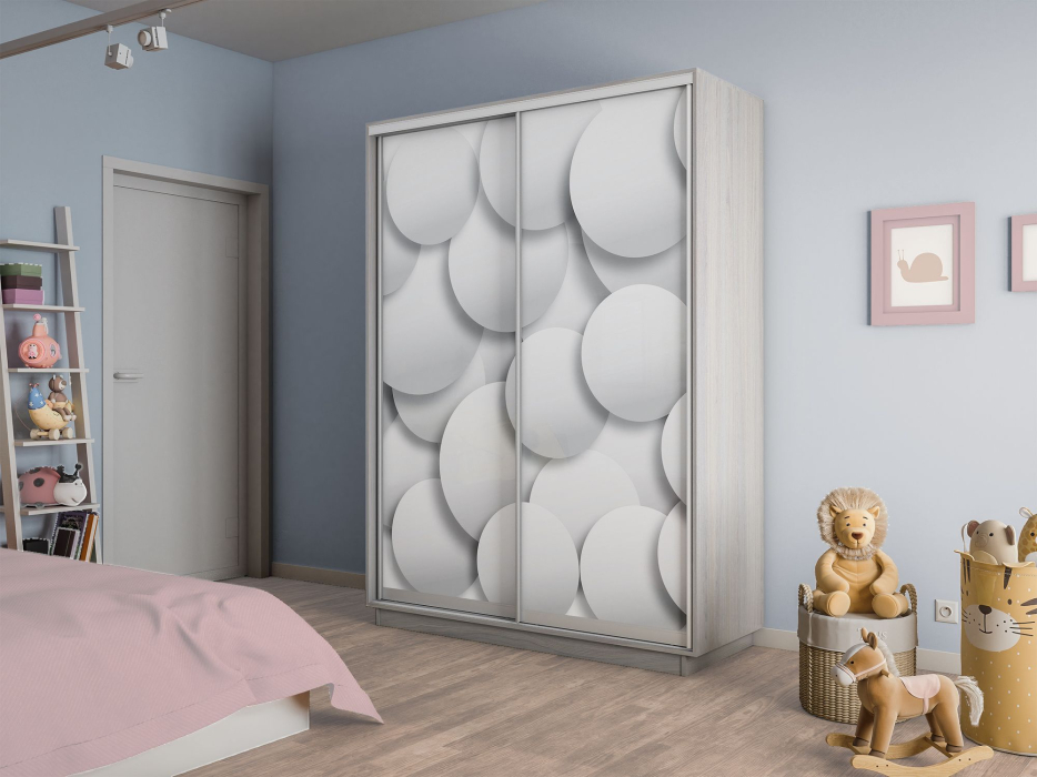 Шкафы-купе 2-х дверные, Шкаф-купе Экспресс 2-х дверный Фотопечать Шары Стекла 120х60х220