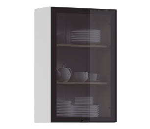 Регина РП-160 Полка Белый/Витрина алюминий Черный матовый/стекло Бронза