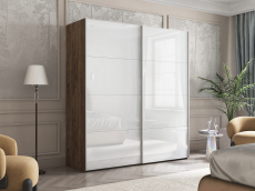 Шкафы-купе 2-х дверные, Шкаф-купе Эста Стекло белое+Стекло белое 200х66х240