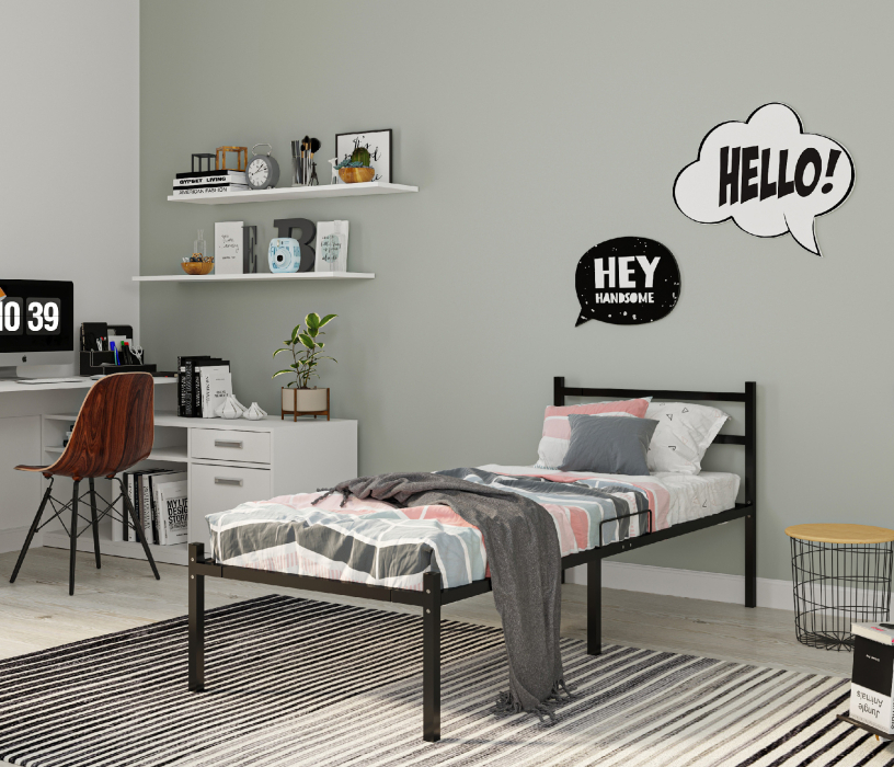 Кровати до 80 см, Кровать металлическая Элимет 80*200 см