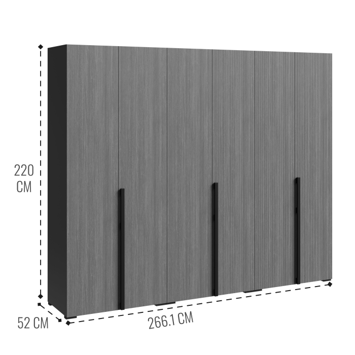 Шкафы распашные, Шкаф Болонья в спальню 6-дверный
