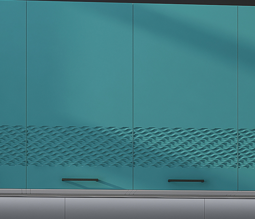 Кухня 2 метра, Кухня Лагуна 2,0 м Морская волна/Дуб седой МДФ