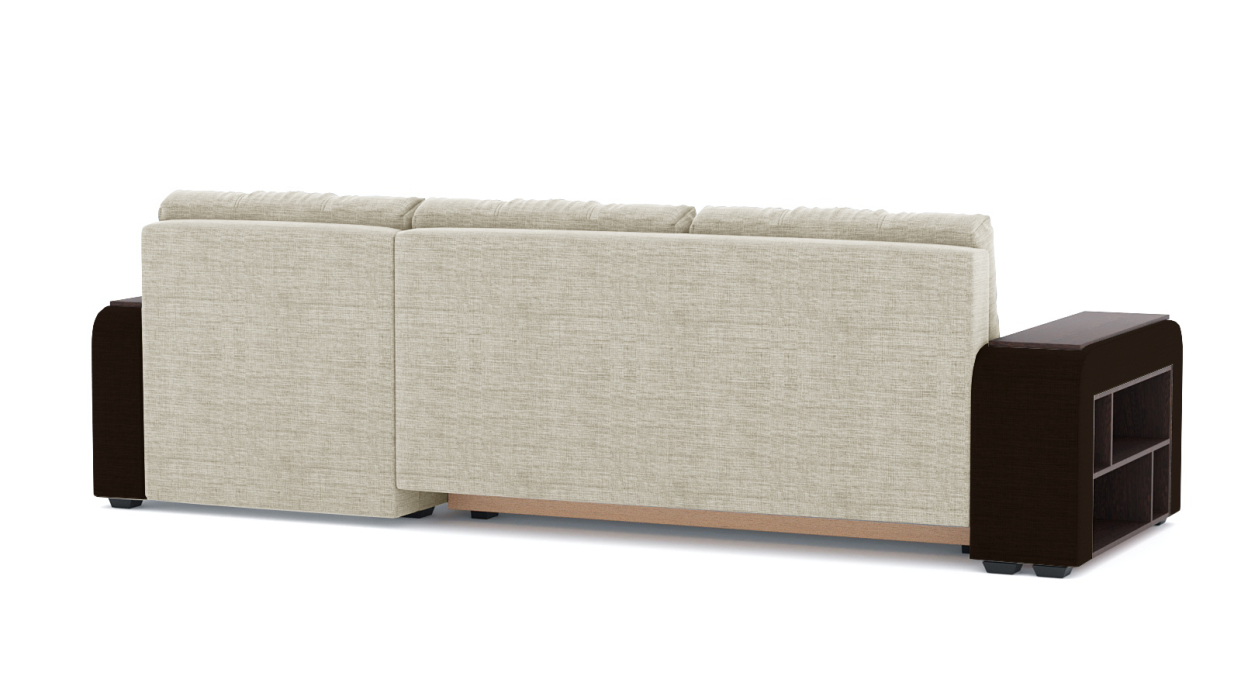 Диваны угловые в гостиную, Диван-кровать угловой Милан ПБ еврокнижка, рогожка+кож.зам