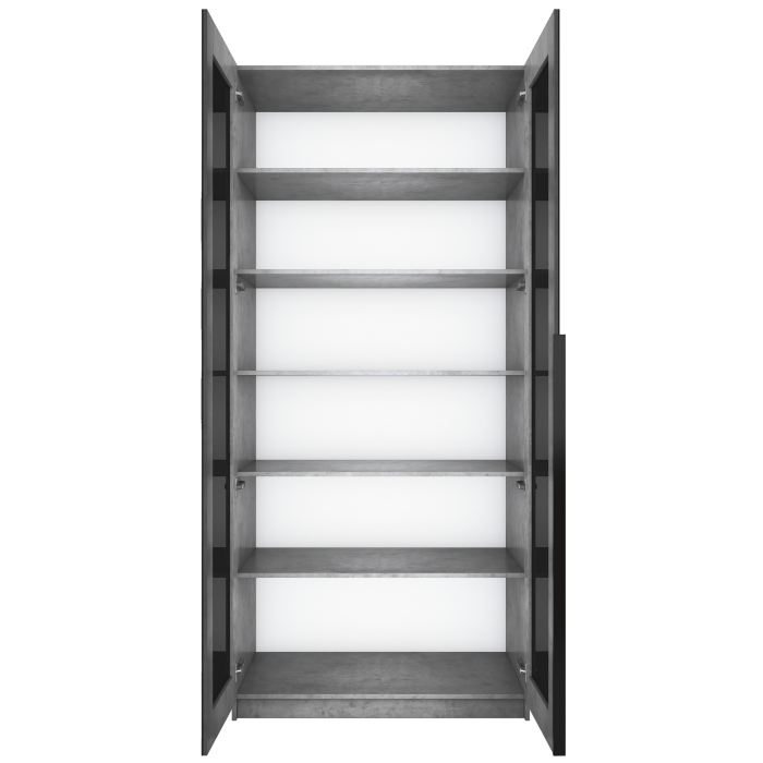 Шкафы распашные, Шкаф распашной Е1 Локер 101x52.5x220 см, с черным стеклом и полками