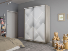 Шкафы-купе 2-х дверные, Шкаф-купе Экспресс 2-х дверный Фотопечать Квадрат Стекла 160х60х240