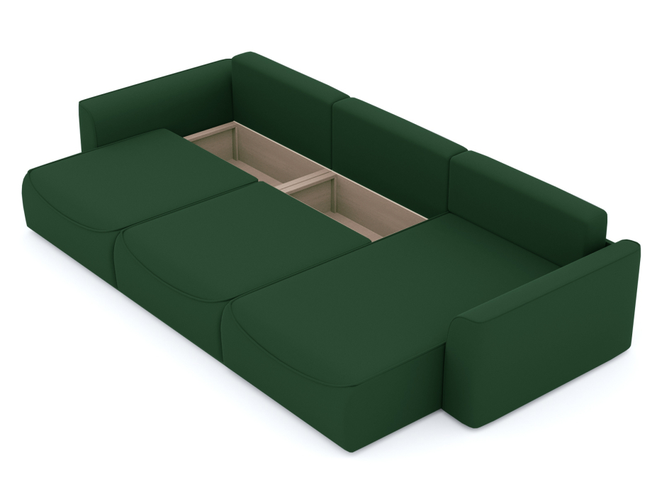 Диваны угловые в гостиную, Диван-кровать угловой Рафаэль 3 секции еврокнижка НПБ, велюр