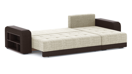 Диван-кровать угловой Дубай еврокнижка, рогожка + кож.зам