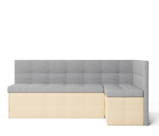 Диваны угловые кухонные, Диван кухонный угловой Домино выкатной, рогожка+экокожа